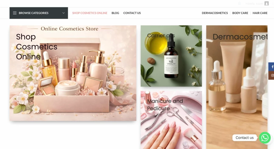 European online store - cosmetics and beauty and personal care products 