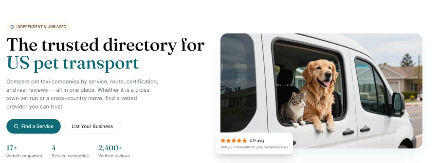 Pet Taxi Services Directory - Іншыя паслугі у ЗША
